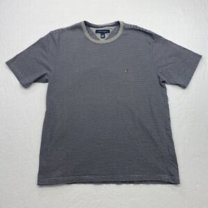 T-Shirt Tommy Hilfiger Herren groß kurzärmelig Rundhalsausschnitt blau gestreiftes Shirt