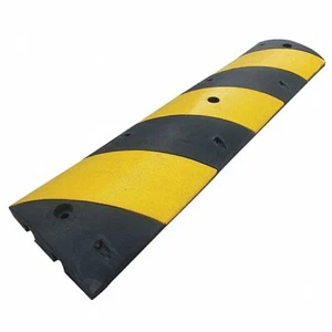 Speed Bump: Rubber, Black/Yellow, 4 ft Lg, 12 in Wd, 2 1/2 in Ht, 29NH40 - Picture 1 of 5