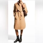 Theory CAMEL single breasted wool cashmere coat size small