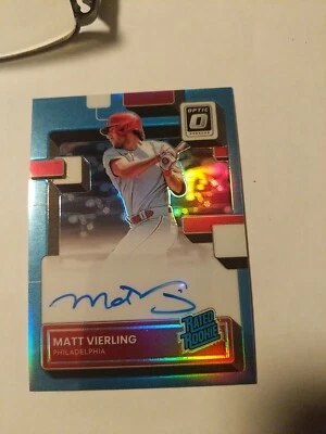 2022 Panini Optic Matt Vierling Rated Rookie Auto Carolina Blue Prizm #28/35 💎 - Image 1 of 4