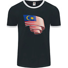 Rizado Malaysia Bandera Malayo Día Fútbol Hombre Ringer Camiseta Fotl