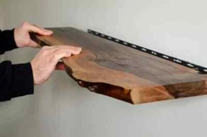 Designer Floating Rustic Wood Live Edge Shelves Wall Shelves for Kitchen Decor - Picture 1 of 5