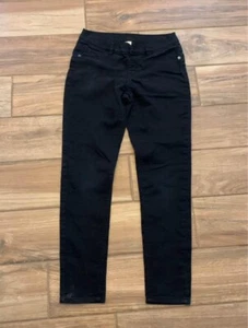 Justice Girls Mid Rise Jeggings Size 14 Black Skinny - Picture 1 of 2