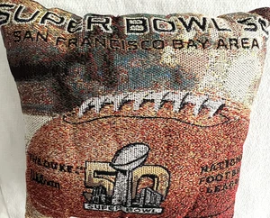NFL SUPER BOWL 50 PILLOW SAN FRANCISCO BAY AREA DENVER BRONCOS PANTHERS 2016 - Picture 1 of 9