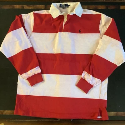 Vintage Polo Ralph Lauen Rugby Shirt XL Distressed Faded Made In USA *READ - Image 1 of 4
