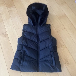 Guess Womens Puffer Hooded Quilted Insulated Black L - Picture 1 of 5