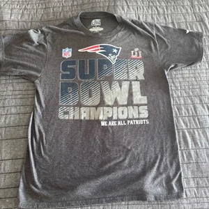 Fanatics Pro Line New England Patriots Super Bowl LI Gray T-Shirt Men's Medium - Picture 1 of 8