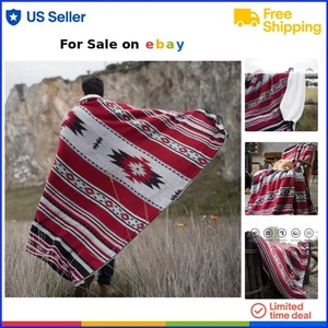 Aztec Throw Blanket Polyester Sherpa Cozy Warm Camping Couch Bed 50x60 - Picture 1 of 8
