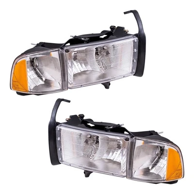 Fits 1999-2001 Ram 1500 Headlight w/ Sport Package w/ Corner Light Set Foto 1 de 4