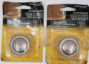 PRIME-LINE Bi-Fold Door Satin Nickel Knob N7372 Wide Base For Hollow Core Doors - Picture 1 of 3