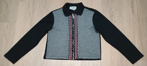 Vtg 80s HELIUM Highway Road Raceway Racetrack Novelty Cropped Knit Jacket S - Picture 1 of 10