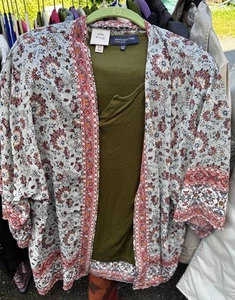 Damen Knox Rose vorne offen Staubmantel Cardigan Kimono Blumenmuster Bohemian XS - Bild 1 von 6