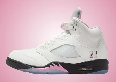 Nike Air Jordan 5 Retro Mediano Suave Rosa Blanco Negro HQ7978-102 talla 14 Para hombres Foto 1 de 4