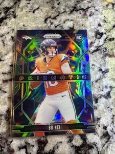 2024 Panini Prizm - Prizmatic Bo Nix #11 Green Prizm (RC) - Picture 1 of 3