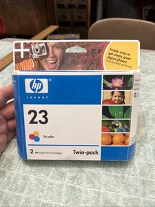 NEW Genuine HP InkJet 23 Tri-color Ink Cartridge Sealed C6651BN Twin Pack - Picture 1 of 5