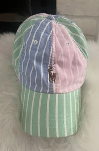 Ralph Lauren Polo Striped Color Block Cap Hat - Picture 1 of 7