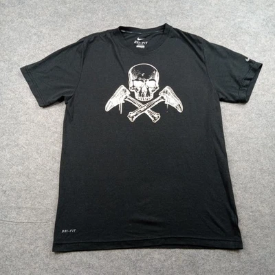 Nike Shirt Mens Medium Black Dri-Fit Skull Crossbones Graphic Athletic Training - Image 1 of 4