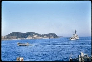 Vintage Kodachrome 35mm Slide Naval Ship & Island Seascape 1964 - Picture 1 of 4