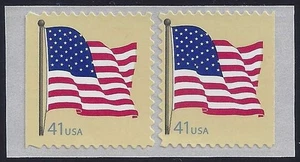 4191 - Misperf Diecut Shift Error / EFO Pair "Flag" Mint NH - Picture 1 of 1