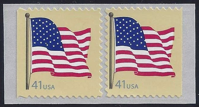 4191 - Misperf Diecut Shift Error / EFO Pair "Flag" Mint NH - Image 1 of 1