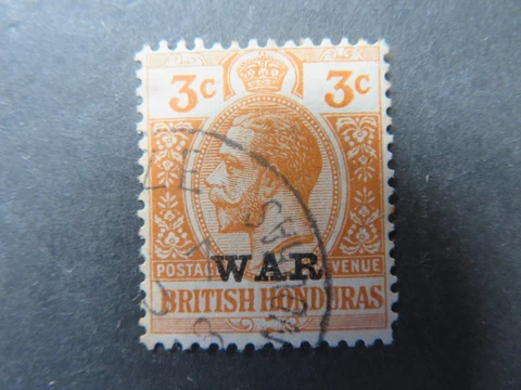 1917-18 British Honduras 3c Orange "War" Overprint SG118 Fine Used Cover