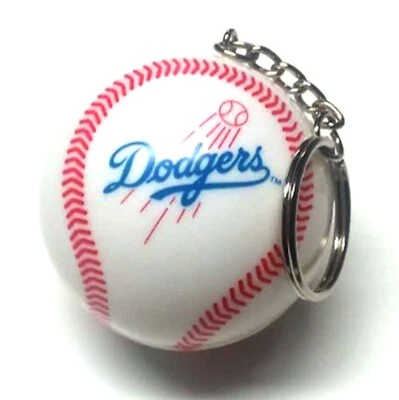 LOS ANGELES DODGERS KEYCHAIN BALL 2" ROUND LICENSED NEW MLB CHARM PULL - Image 1 of 2