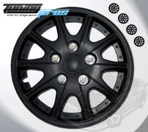 Matte Black Style 005 14 Inches Hubcap Wheel Cover Rim Skin Covers 14" Inch 4pcs - Picture 1 of 4