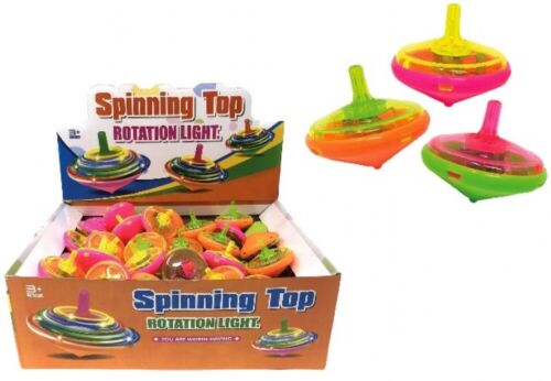 1008 x Light Up Spinning Top 4.5cm Toys Party Toy Filler Job Lot Bulk Wholesale