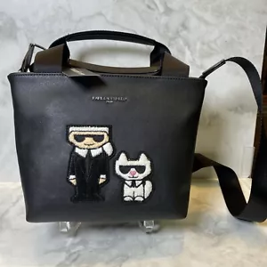 NUEVO BOLSO BANDOLERA KARL LAGERFELD MAYBELLE NEGRO DIFUSO KARL CAT YCB - Imagen 1 de 7