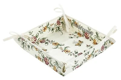 Cesta de pan de algodón provenzal francés flores mariposas moustiers rosa-Francia Foto 1 de 4