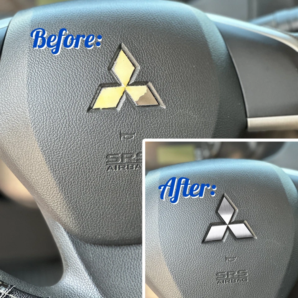 1 calcomanía adhesiva con logotipo emblema interior personalizado de Mitsubishi Mirage hecha en EE. UU. Foto 1 de 4