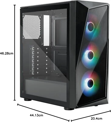 Cooler Master CMP 520 Mid-Tower Tempered Glass ATX PC Case 3 x 120mm ARGB Fans - Image 1 of 4