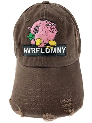 NVRFLDMNY Never Fold Money Piggy Bank Adjustable Adult Ball Cap Hat - Image 1 of 4
