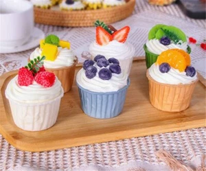 6PCS Fake Cupcake Artificial Cream Cake Simulation Realistic Dessert for Disp... - Picture 1 of 7
