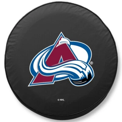 Colorado Avalanche Tire Cover on Black Vinyl - Image 1 of 3