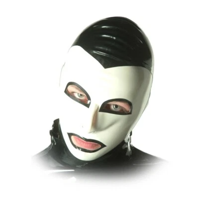 Latex Hood with Back Zipper Gummi Rubber Mask for Catsuit Clubwear Fetish 0.4mm - Image 1 of 3
