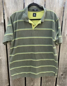 Men's Matix Green Striped SS Polo Shirt XL Cotton Soft Golf Streetwear India Sun - Picture 1 of 12