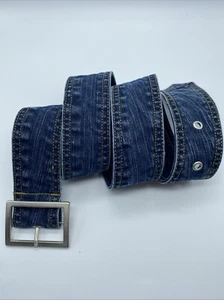 Unbranded Blue Denim Cotton Belt Women's Size L End to End 40" - Picture 1 of 12