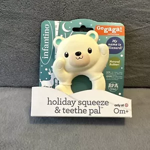 NEW Infantino Go GaGa Collection Holiday Squeeze &Teethe Pal Bear 0+ Christmas - Picture 1 of 4