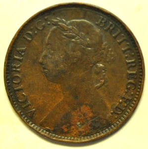 mw24990 Great Britain; Farthing 1891 Victoria KM#753 - Picture 1 of 2