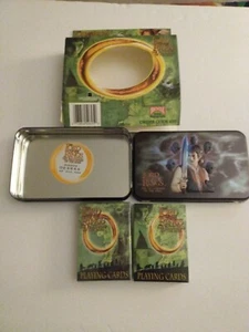 Lord of The Rings The Fellowship of The Ring 2 Deck Playing Cards Tin Pkg Broke - Picture 1 of 12