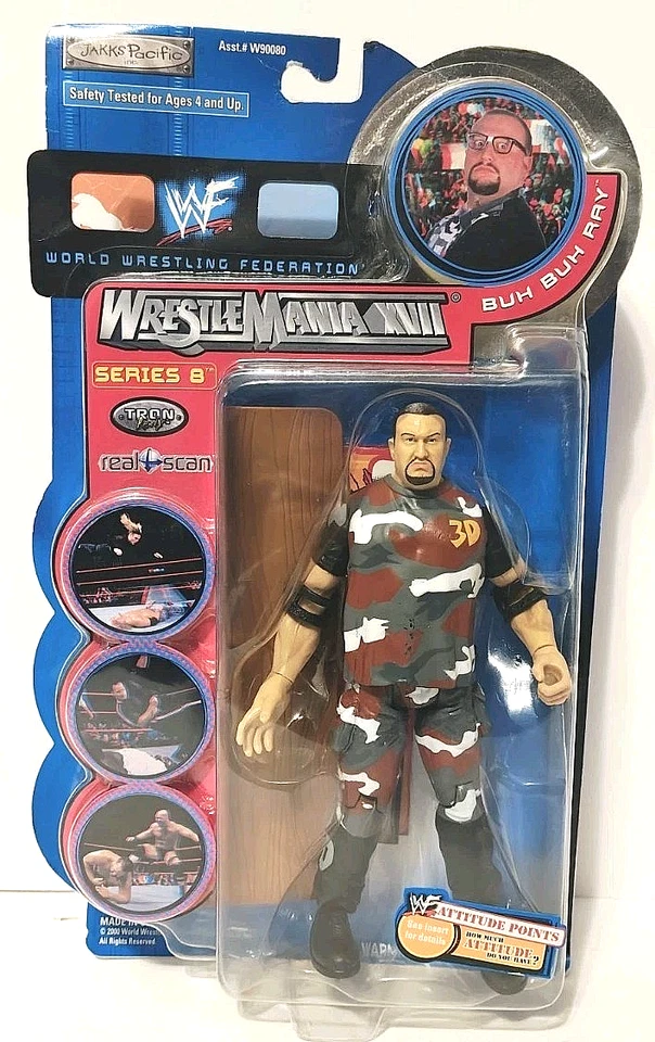Figura de lucha libre WWF WWE WrestleMania XVII 17 Buh Buh Ray Dudley serie 8 2000 Foto 1 de 4