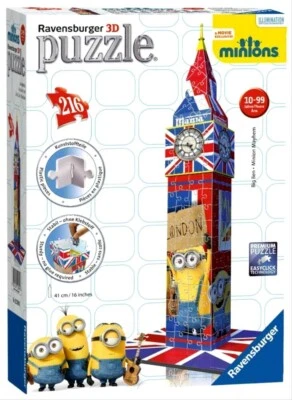 RAVENSBURGER. 3D PUZZLE. BIG BEN MINIONS. 216 PCS. ITEM NR.12589. NEW - Image 1 of 4