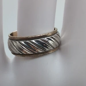 vtg 10 Karat Gold Filled Sterling Silver Women's Ring Wedding Band M-H Size 6.25 - Picture 1 of 7