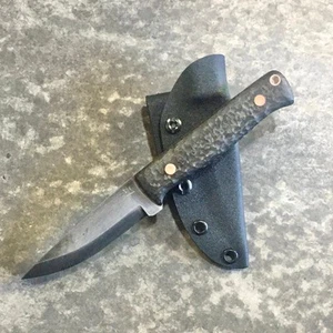 USA custom handmade outdoors utility knife, EDC carbon steel bushcraft kydex - Picture 1 of 8