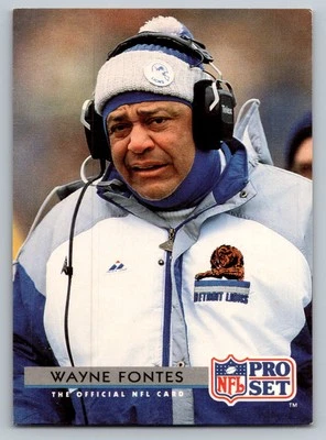 Wayne Fontes 1992 Pro Set FACT Mobil #171 Detroit Lions Football Card - Image 1 of 2