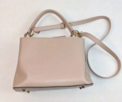 Vera Pelle Beige Leather Made In Italy Crossbody Mini Handbag - Image 1 of 4