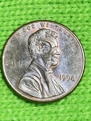 1998 One Cent That Has A Peculiar Error That Resembles A Strike Though? - Image 1 of 4