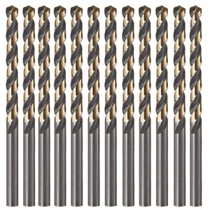 12 PZ, 5/32", Punte per Trapano Tornite Rivestite Nero e Oro, Confezione in Sacchetto di Plastica - Foto 1 di 4