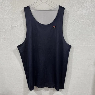 Camiseta sin mangas de malla reversible FILA vintage para hombre X XL negra blanca camiseta de baloncesto gimnasio Foto 1 de 4